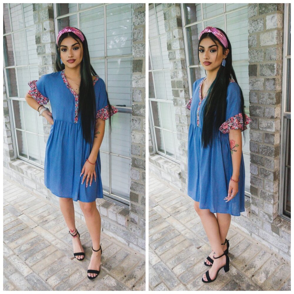 Summer Sky Chambray Blue Dress